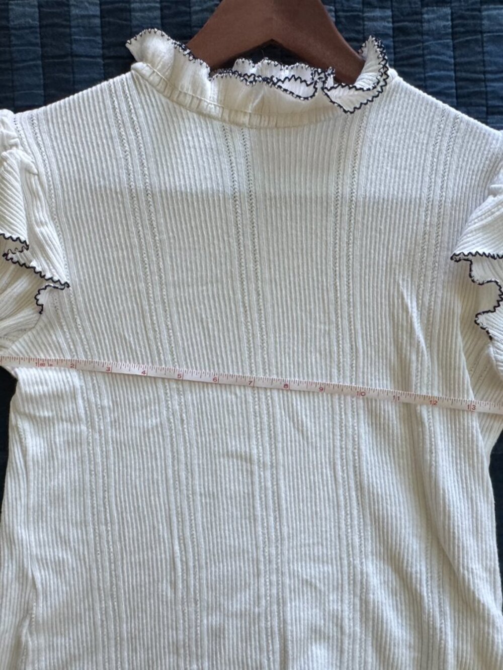 Sandro Ribbed Ruffle Mockneck Top S/M - Picture 7 of 11